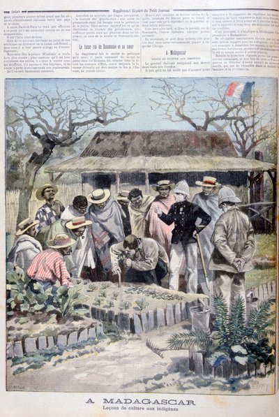 Zemědělská lekce pro původní obyvatele Madagaskaru, 1897 od Fortuné Méaulle