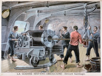 Bitva u Santiaga, španělsko-americká válka, 1898 od Fortuné Méaulle