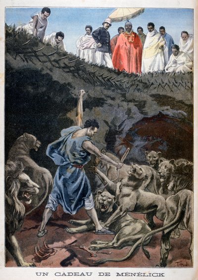 Menelik II Etiopie, 1898 od Fortuné Méaulle