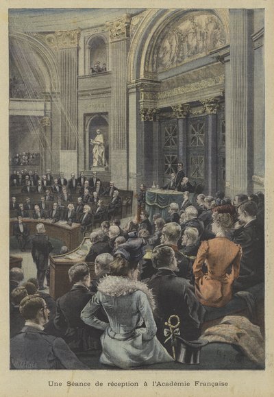 Recepce na Academie Francaise v Paříži od Fortune Louis Meaulle