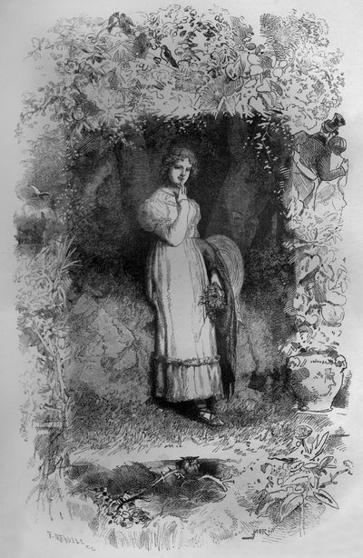 Fantine, ilustrace k románu Bídníci od Victora Huga, rytina Fortune Meaullea od Fortune Louis Meaulle