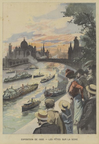 Plovoucí karneval na řece Seině během výstavy Universelle v roce 1900 v Paříži od Fortune Louis Meaulle