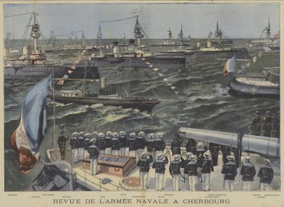 Recenze francouzského námořnictva u Cherbourgu od Fortune Louis Meaulle
