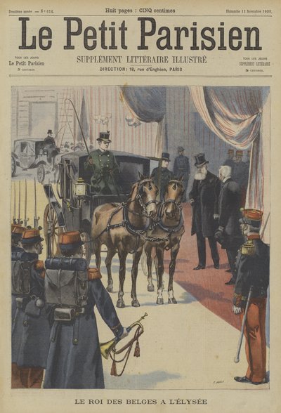 Leopold II., král Belgičanů, v Elysejském paláci v Paříži od Fortune Louis Meaulle