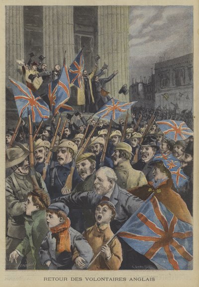 Vojáci z City of London Imperial Volunteers pochodující Londýnem při návratu z búrské války od Fortune Louis Meaulle