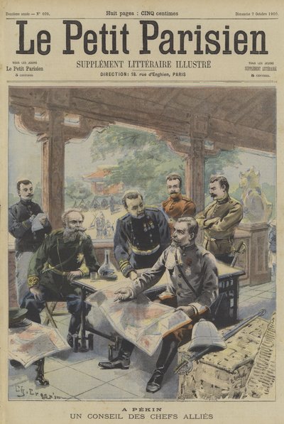 Boxerské povstání: setkání spojeneckých velitelů v Pekingu od Fortune Louis Meaulle