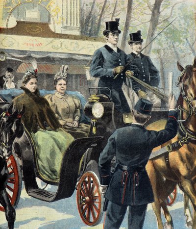 Nizozemská regentka Emma de Waldeck Pyrmont a budoucí královna Wilhelmine, Paříž od Fortune Louis Meaulle