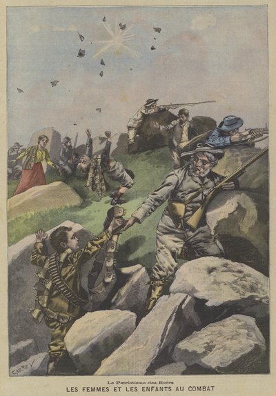 Vlastenectví Búrů: ženy a děti pomáhající v první linii od Fortune Louis Meaulle