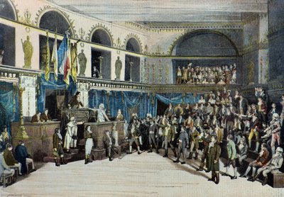 Thermidor , Robespierrův pád, theatre de la porte saint martin od Fortune Louis Meaulle