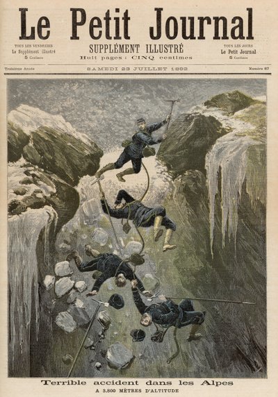 Hrozná nehoda v Alpách, z „Le Petit Journal“, 23. července 1892 od Fortune Louis Meaulle and Henri Meyer