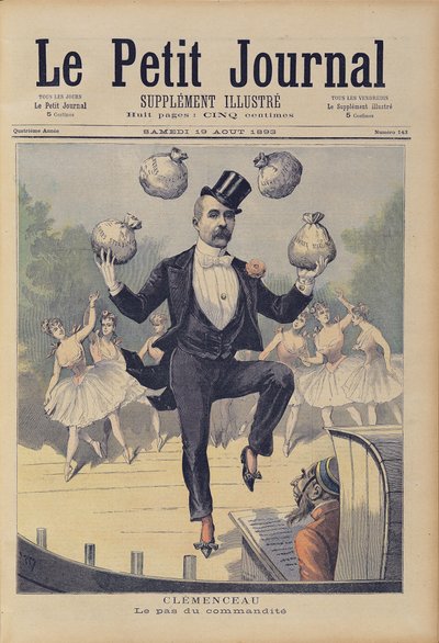 Georges Clemenceau (1841-1929) žonglující s pytli anglických peněz, z „Le Petit Journal“, 19. srpna 1893 od Fortune Louis Meaulle and Henri Meyer
