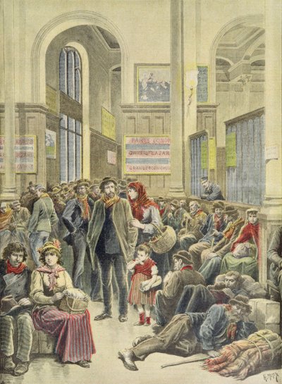 Italští emigranti na Gare Saint-Lazare, z „Le Petit Journal“, 29. března 1896 od Fortune Louis Meaulle and Henri Meyer