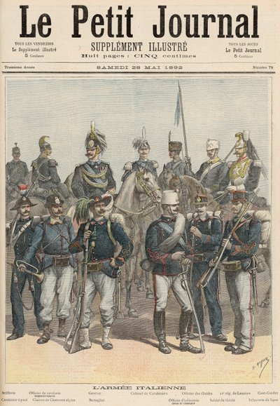 Italská armáda, z "Le Petit Journal", 28. května 1892 (barevná litografie) od Fortune Louis Meaulle and Henri Meyer