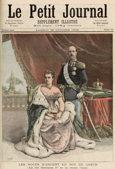 Stříbrné výročí svatby řeckého krále, z „Le Petit Journal“, 29. října 1892 od Fortune Louis Meaulle and Henri Meyer