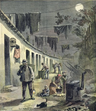 The ragpickers of Paris, ilustrace z ilustrované přílohy Le Petit Journal, 27. srpna 1892 od Fortune Louis Meaulle and Henri Meyer