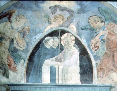 Kristus s poutníky (freska) od Fra (c.1387 1455) Angelico