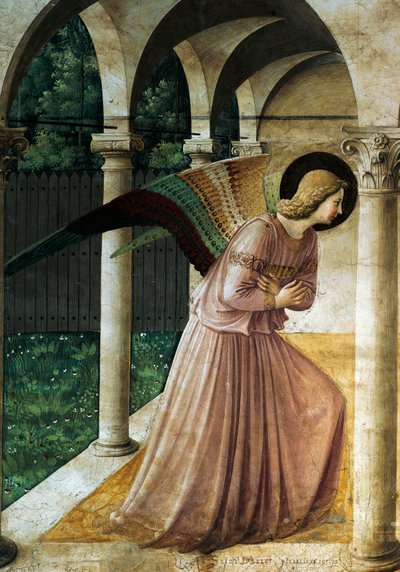 Zvěstování Giovanni da Fiesole známého jako Fra Angelico (cca 1400-1455), detail od Fra (c.1387 1455) Angelico