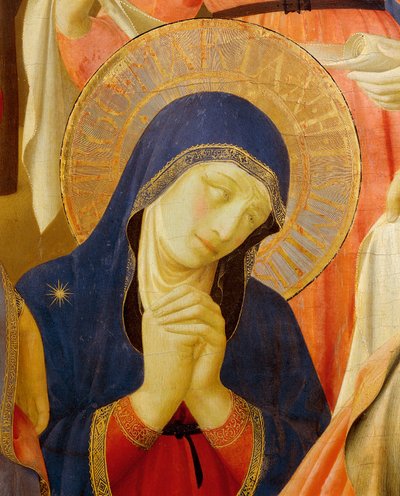 Depozice z kříže nebo oltářní obraz Nejsvětější Trojice, circa 1432, od Giovanni da Fiesole známý jako Fra Angelico (1400-cca 1455), tempera na dřevě od Fra (c.1387 1455) Angelico