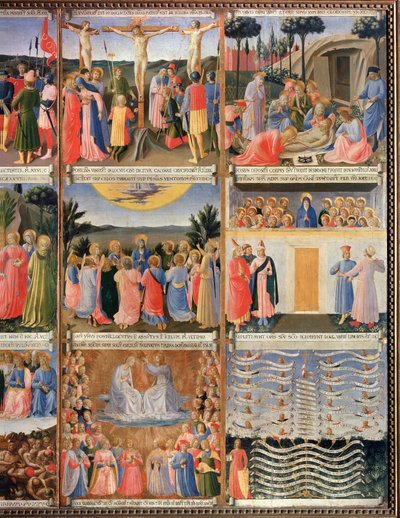 Geschichte des Lebens Christi, Detail eines Ex-Voto des Kabinetts der Heiligen Gefäße von Fra  Angelico