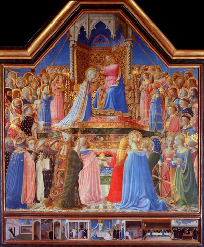 Korunovace Panny Marie (predella výjevů ze života svatého Dominika) (malba od Fra  Angelico