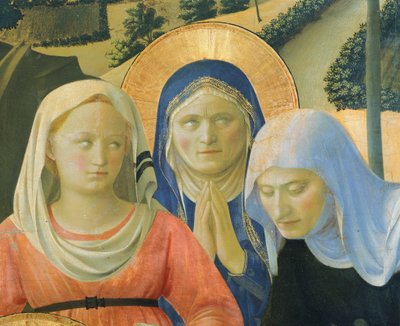Složení z kříže nebo oltářní obraz Nejsvětější Trojice, cca 1432, od Giovanni da Fiesole známého jako Fra Angelico (1400-cca 1455), tempera na dřevě od Fra (c.1387 1455) Angelico