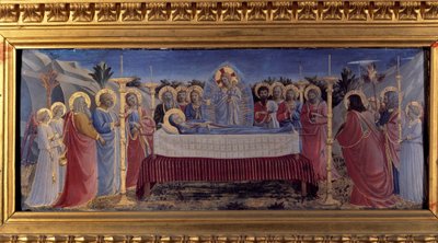 Das Begräbnis der Jungfrau. Predelle (Malerei auf Holz) 1435 von Fra  Angelico