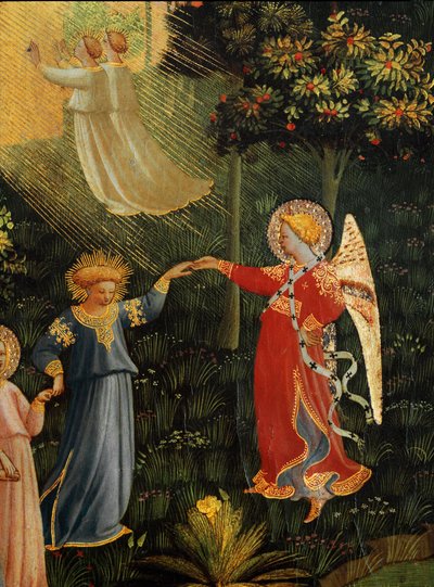Poslední soud: tanec vyvolených v ráji. (tempera na dřevě od Fra  Angelico