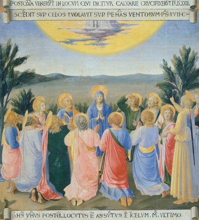 Einfügung der Himmelfahrt, Panel aus dem Armadio degli Argenti (Silbertruhe) mit dem Leben Jesu von Giovanni da Fiesole genannt Fra Angelico (1400-ca. 1455), Tempera auf Holz von Fra (c.1400-55) Angelico