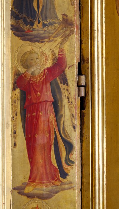 Anděl hrající na trubku, detail z Triptychu Linaiuoli, 1433 (tempera na panelu) od Fra Angelico