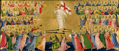 Kristus oslaven na dvoře nebes, 1423-24 (tempera na panelu) (podrobnosti viz 90799) od Fra Angelico