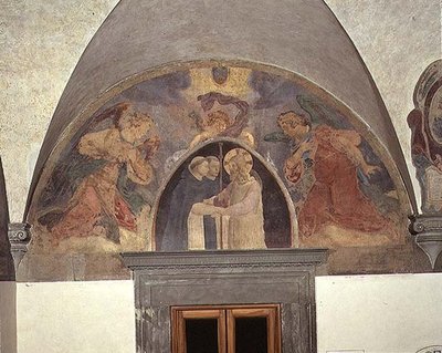 Kristus vítá dva dominikánské bratry, lunette od Fra Angelico