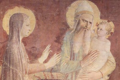 Prezentace v chrámu, detail od Fra Angelico