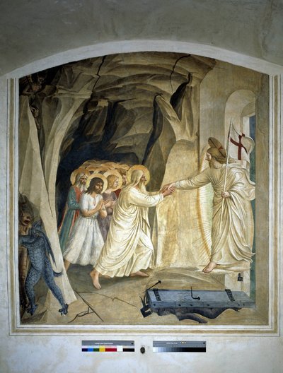 Sestup do limba. Freska od Guida di Pietra od Fra Angelico
