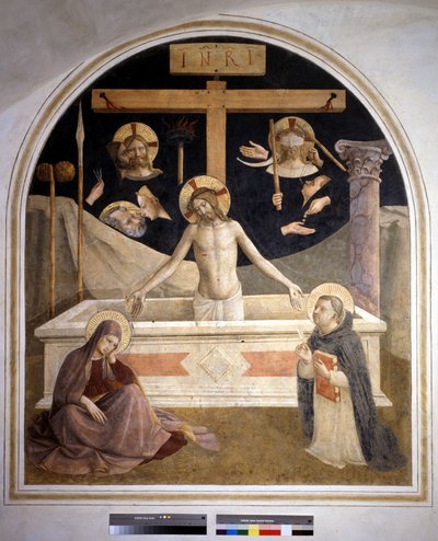 Kristus vstává ze svého hrobu. 1438/1445. Freska od Guida di Pietra od Fra Angelico