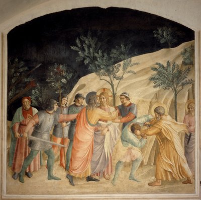 Jidášův polibek - freska od Guida di Pietra od Fra Angelico