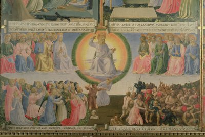 Poslední soud, detail ze čtvrtého panelu Stříbrné pokladnice Santissima Annunziata, kolem 1450-53 (tempera na panelu) od Fra Angelico