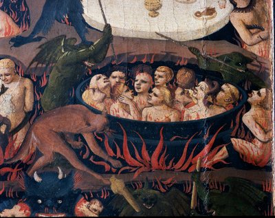 The Last Judgment: Hell - Duše zatracených vystavené mučení v kruzích pekla, 1432-1435 od Fra Angelico