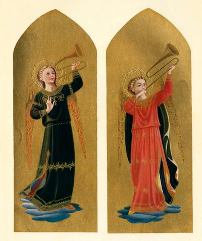 Dva andělé s trubkami, 15. století, c1909 od Fra Angelico
