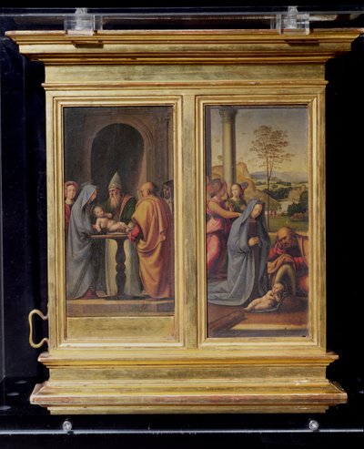 Prezentace v chrámu a Narození Páně, kolem roku 1497 (tempera na panelu) od Fra Bartolommeo