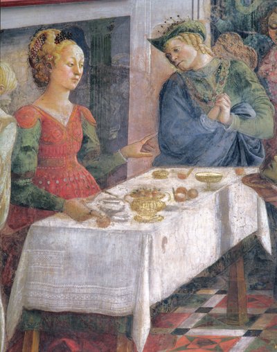 Herodesův svátek; detail zobrazující Herodia z cyklu fresek Životy sv. Stephen a John the Baptist z Capella dell"Assunta od Fra Filippo Lippi