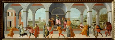 Tři scény z historie Virginie V roce 449 př. n. l. si Appius Claudius, decemvir za Římské republiky, nárokuje Virginii (Verginia), dceru setníka Virginia (Verginia), do které je zamilovaný jako jeho otrok. Zneužívá svou moc a dělá z ní s od Fra Filippo Lippi