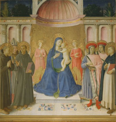 Posvátný rozhovor Pala von Bosco ai Frati, c. 1450. od Fra Giovanni Angelico da Fiesole