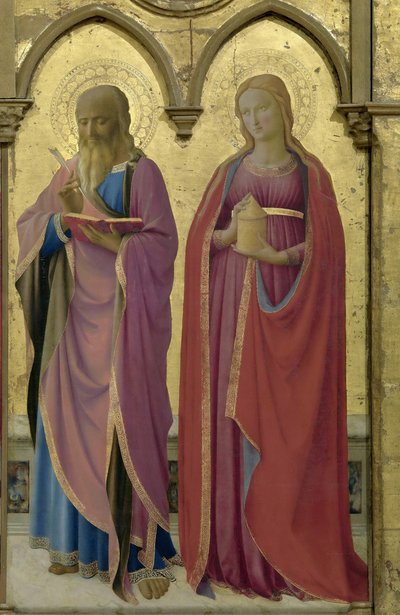 Svatí Matouš a Máří Magdalena. Cortona Polyptych, asi 1437. od Fra Giovanni Angelico da Fiesole