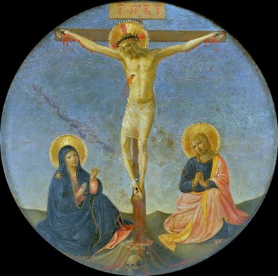 Ukřižování s Marií a svatým Janem Evangelistou Tondem, c. 1440. od Fra Giovanni Angelico da Fiesole