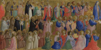 Panel Panny Marie s apoštoly a jinými svatými z Fiesole San Domenico Altarpiece, c. 1423-1424 od Fra Giovanni Angelico da Fiesole