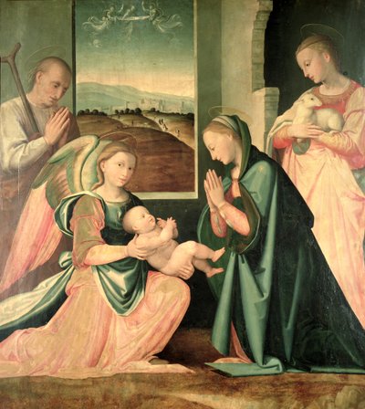 Svatá rodina se svatou Anežkou od Fra da Pistoia Paolino