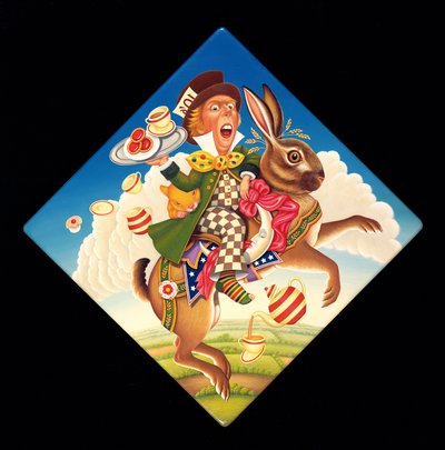A Mad Tea Party, 2008 (olej a tempera na panelu) od Frances Broomfield