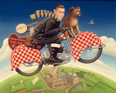 George Formby - Speed Ace, 1989 (olej a tempera na panelu) od Frances Broomfield