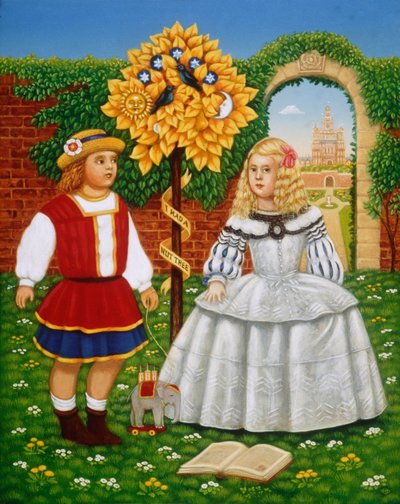 I Had a Little Nut Tree, 1995 (oleje a tempery na panelu) od Frances Broomfield