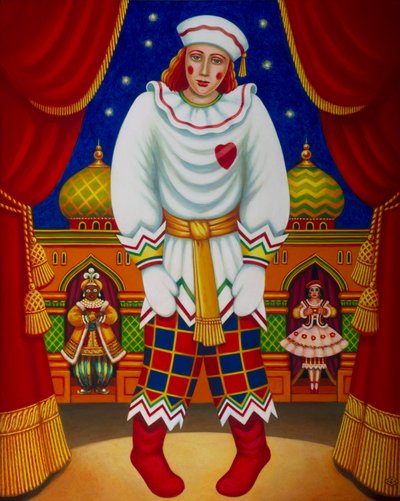 Petruška, 2011 (oleje a tempery na panelu) od Frances Broomfield